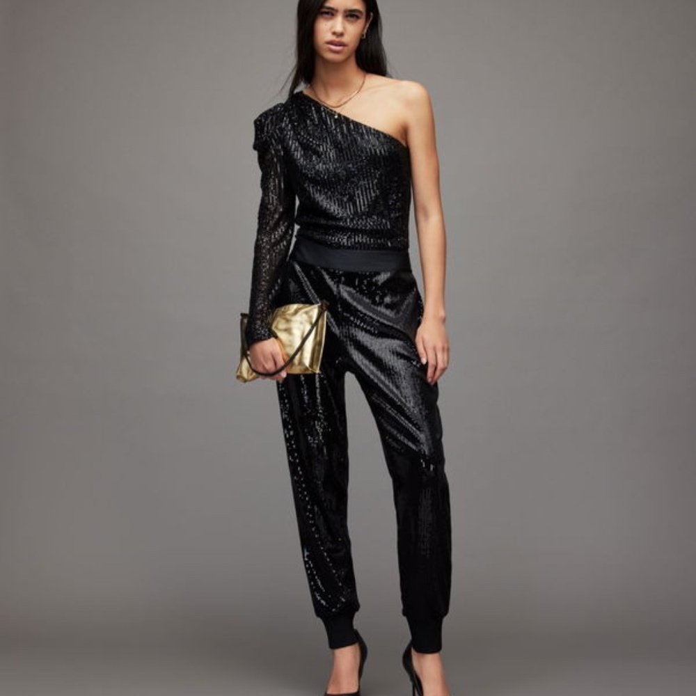 ALL SAINTS Soraya Relaxed Sequin Pants - NWOT - Picture 2 of 10